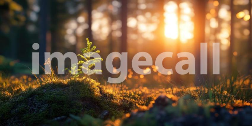 Sunbeams Dancing Through a Verdant Forest Floor