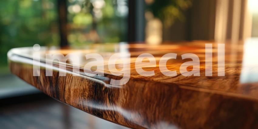 Rustic Wooden Table in a Modern Kitchen Setting