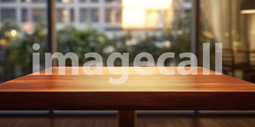 Rustic Wooden Table in a Modern Kitchen Setting