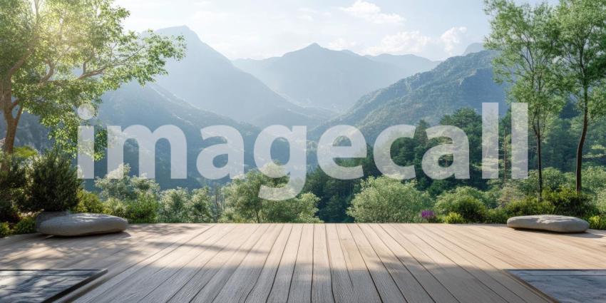 Serene Mountaintop Retreat: A Breathtaking View of Nature's Majesty