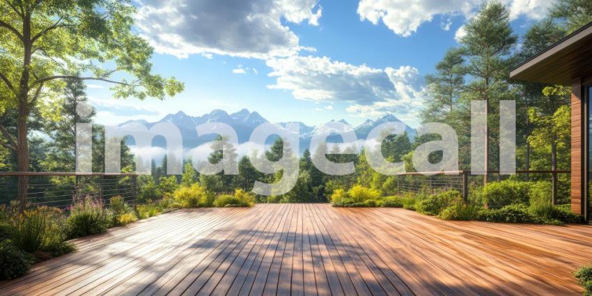 Serene Mountaintop Retreat: A Breathtaking View of Nature's Majesty