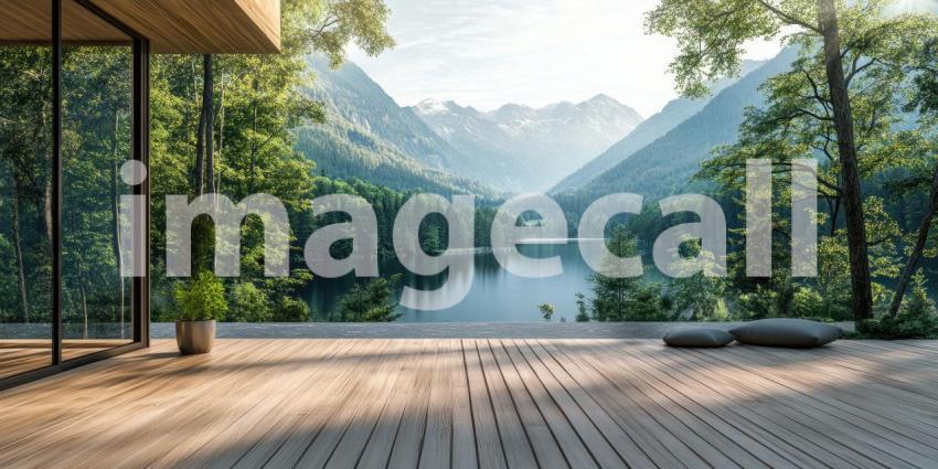 Serene Mountaintop Retreat: A Breathtaking View of Nature's Majesty