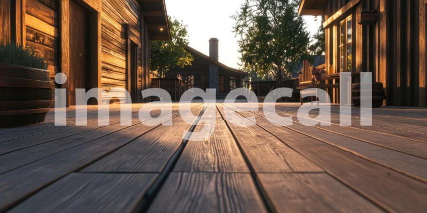 Rustic Wooden Wall and Flooring with Wildflowers
