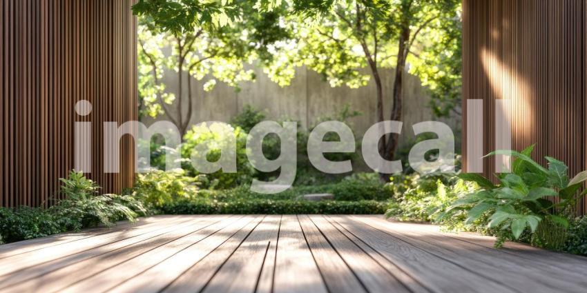 Rustic Wooden Wall and Flooring with Wildflowers
