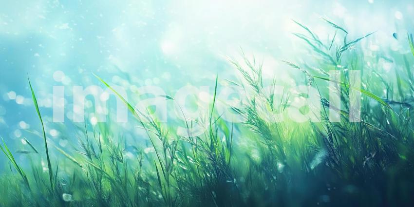 Sunlit Meadow: A Field of Delicate Grasses Swaying in the Breeze