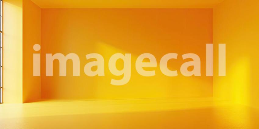 Sunlight Dappling a Vibrant Yellow Room