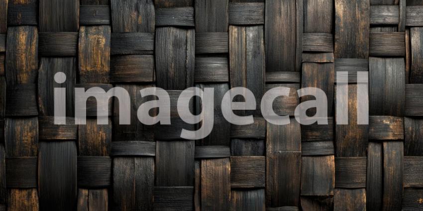 Intricate Black Bamboo Weave Texture