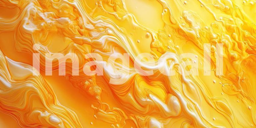 Fluid Gold: A Dynamic Abstract of Wavy Yellow Forms