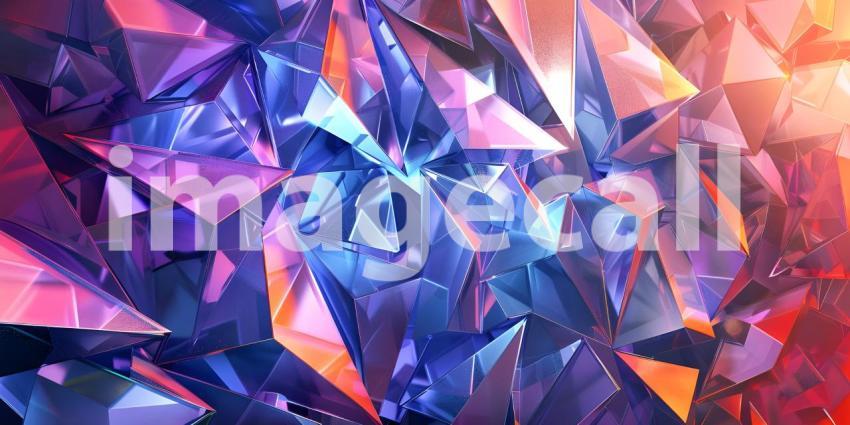 Kaleidoscope of Crystals: A Vibrant Abstract of Interlocking Prisms
