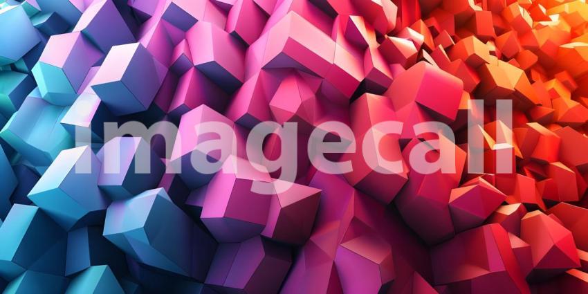 Kaleidoscope of Crystals: A Vibrant Abstract of Interlocking Prisms