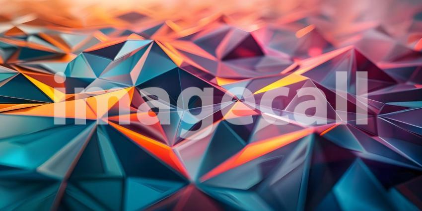 Kaleidoscope of Crystals: A Vibrant Abstract of Interlocking Prisms