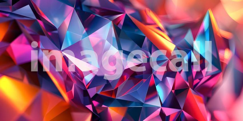 Kaleidoscope of Crystals: A Vibrant Abstract of Interlocking Prisms