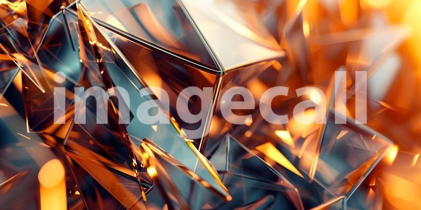 Kaleidoscope of Crystals: A Vibrant Abstract of Interlocking Prisms