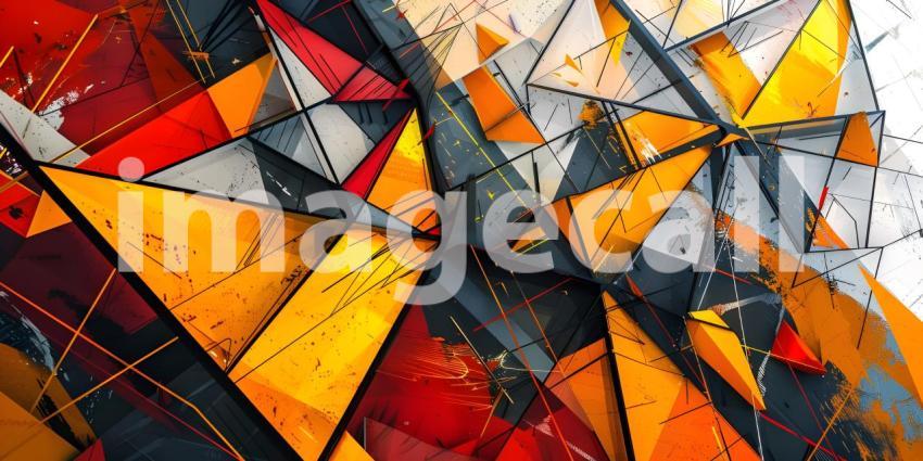 Kaleidoscope of Crystals: A Vibrant Abstract of Interlocking Prisms