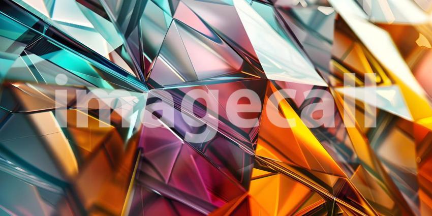 Kaleidoscope of Crystals: A Vibrant Abstract of Interlocking Prisms