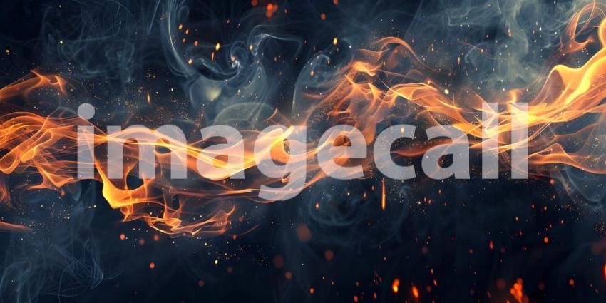 Fiery Dance: A Dynamic Abstract of Fire and Smoke