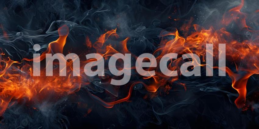 Fiery Dance: A Dynamic Abstract of Fire and Smoke