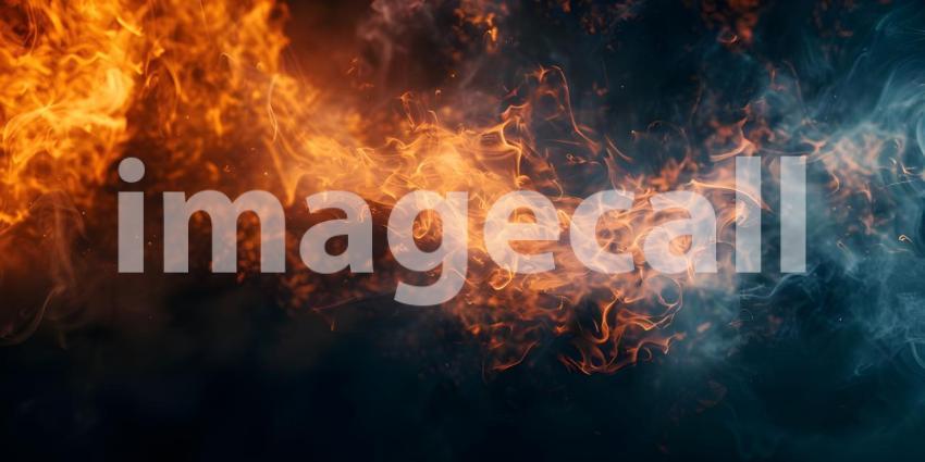 Fiery Dance: A Dynamic Abstract of Fire and Smoke