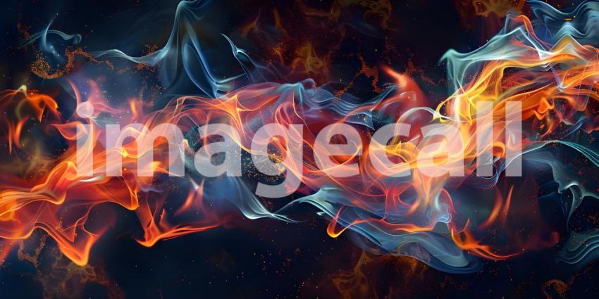 Fiery Dance: A Dynamic Abstract of Fire and Smoke