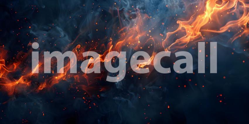 Fiery Dance: A Dynamic Abstract of Fire and Smoke