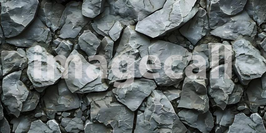Cragged and Textured: A Close-Up of Rugged Stone Wall with Deep Shadows and Warm Highlights