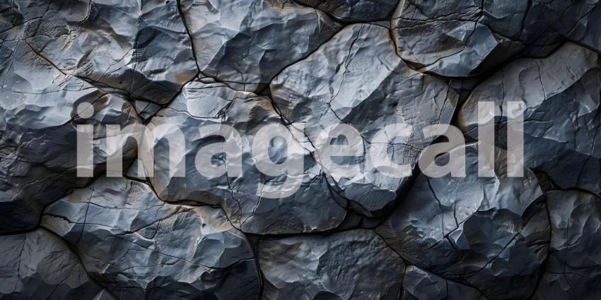 Cragged and Textured: A Close-Up of Rugged Stone Wall with Deep Shadows and Warm Highlights