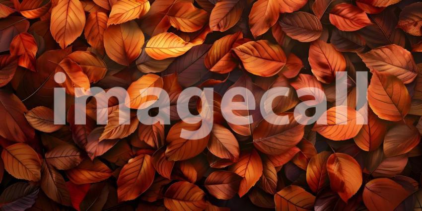Autumnal Tapestry: A Bed of Vibrant Red and Orange Leaves