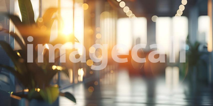 Modern Office with Sunlit View: A Bright and Productive Workspace