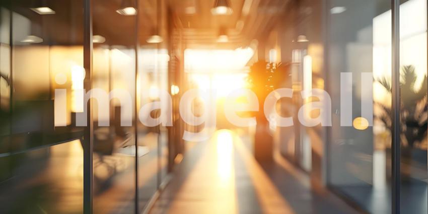 Modern Office with Sunlit View: A Bright and Productive Workspace