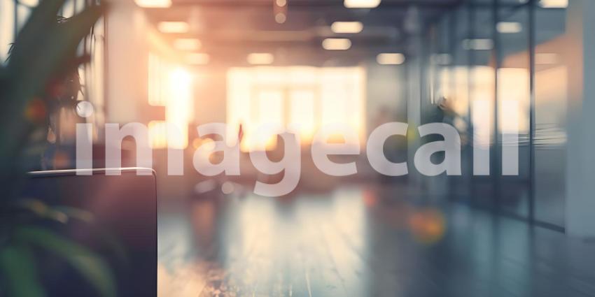 Modern Office with Sunlit View: A Bright and Productive Workspace