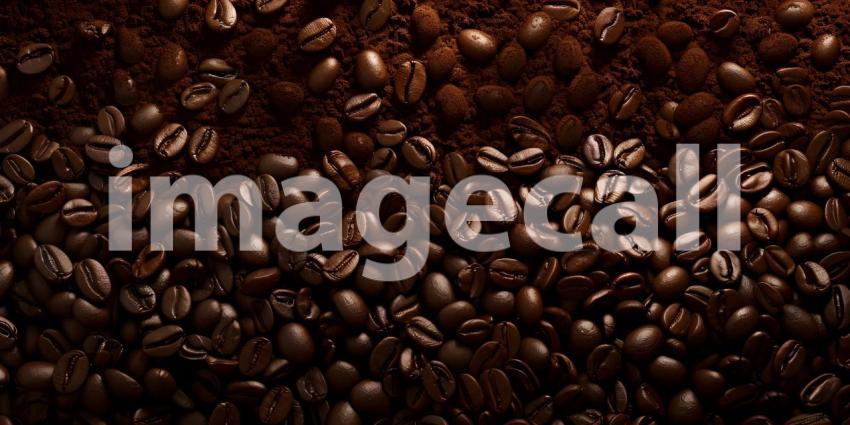 Coffee Plantation Paradise: A Lush Landscape with Ripe Beans and Morning Sunlight