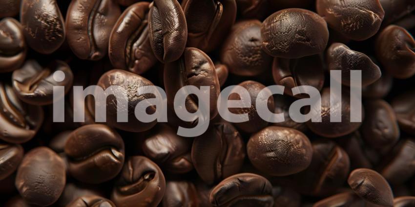 Coffee Plantation Paradise: A Lush Landscape with Ripe Beans and Morning Sunlight