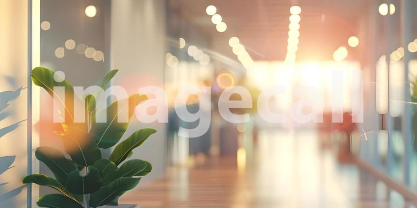 Modern Office with Sunlit View: A Bright and Productive Workspace