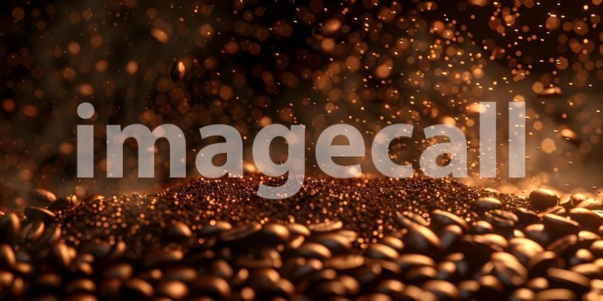 Coffee Plantation Paradise: A Lush Landscape with Ripe Beans and Morning Sunlight