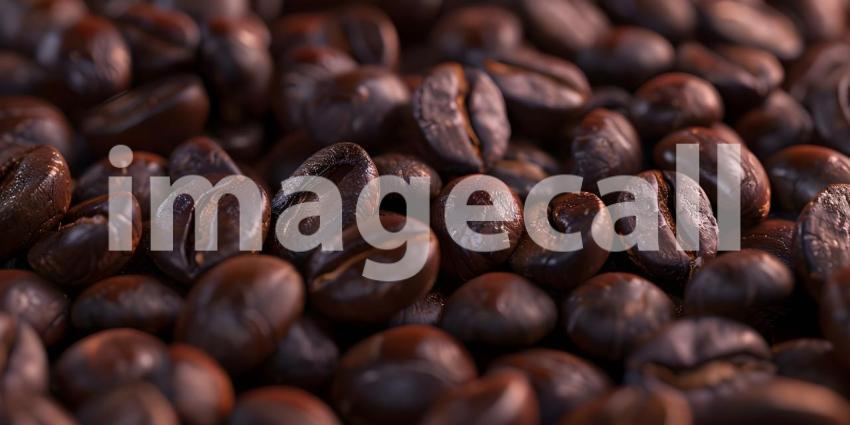 Coffee Plantation Paradise: A Lush Landscape with Ripe Beans and Morning Sunlight