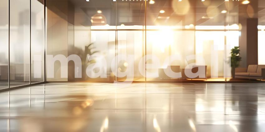 Modern Office with Sunlit View: A Bright and Productive Workspace