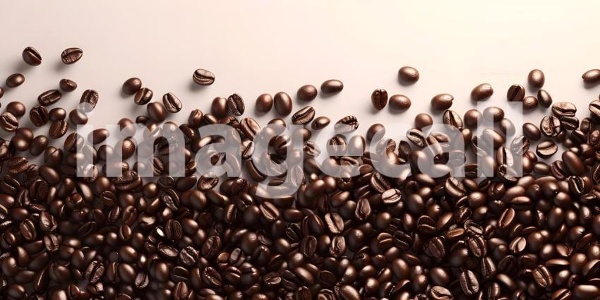 Coffee Plantation Paradise: A Lush Landscape with Ripe Beans and Morning Sunlight