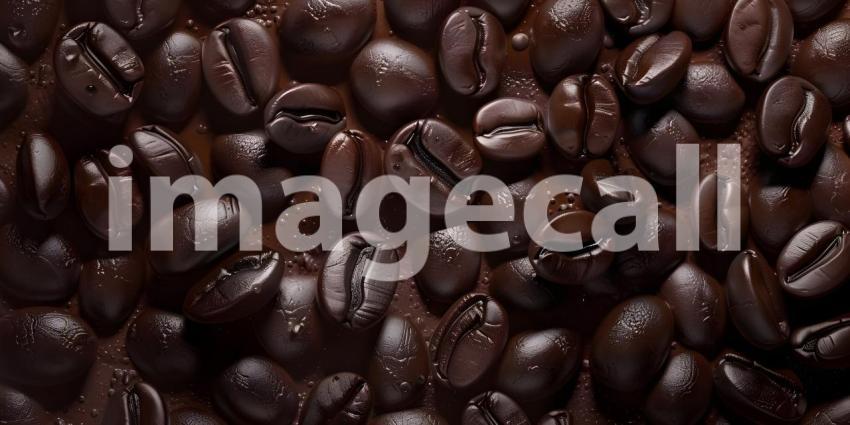 Coffee Plantation Paradise: A Lush Landscape with Ripe Beans and Morning Sunlight