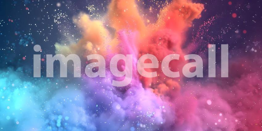 Cosmic Color Explosion: A Burst of Vibrant Hues Against a Dark Background