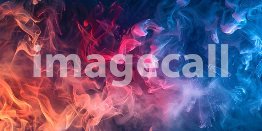 Ethereal Ink Dance: A Whirlwind of Red, Blue, and White Hues