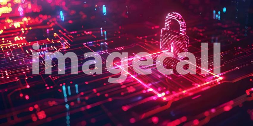 Digital Fortress: A Cyber Security Concept with a Padlock Symbol on a Circuit Board