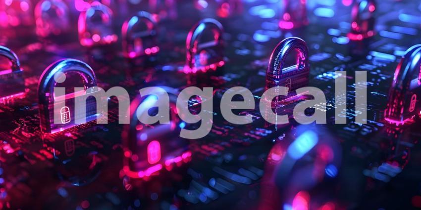 Digital Fortress: A Cyber Security Concept with a Padlock Symbol on a Circuit Board