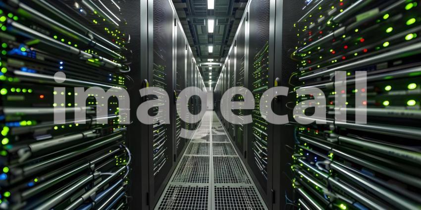 The Heart of the Digital World: A View Down a Modern Server Room