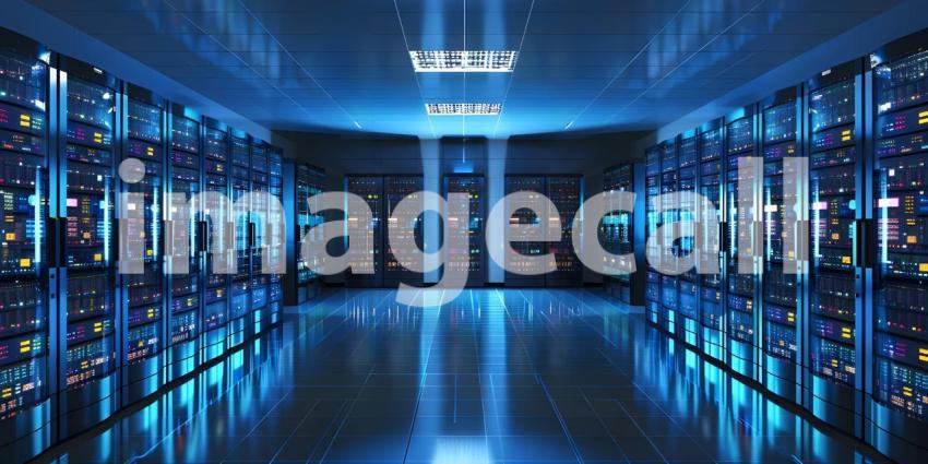 The Heart of the Digital World: A View Down a Modern Server Room