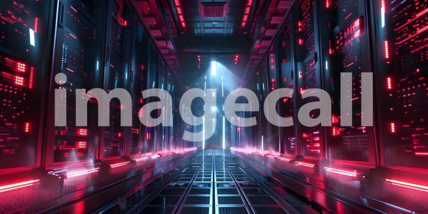 The Heart of the Digital World: A View Down a Modern Server Room