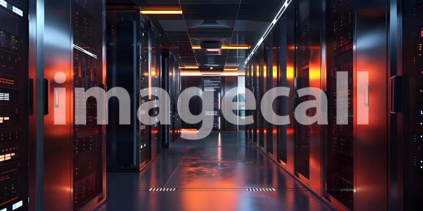 The Heart of the Digital World: A View Down a Modern Server Room