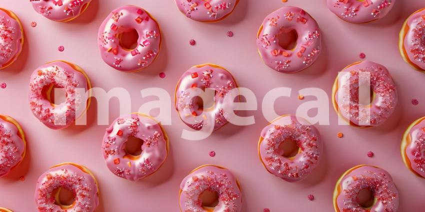 A Sweet Symphony: A Colorful Arrangement of Glazed and Decorated Donuts