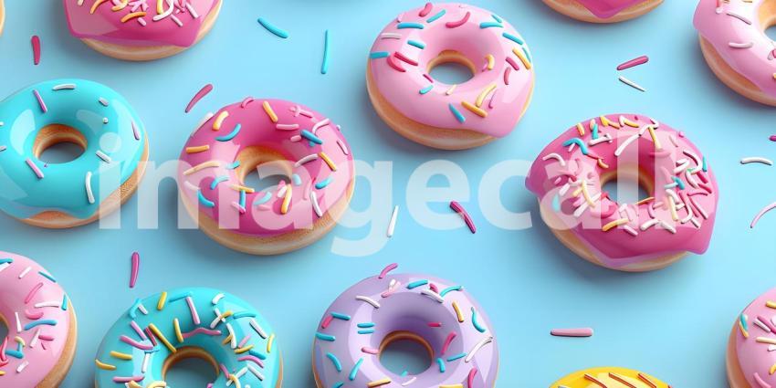 A Sweet Symphony: A Colorful Arrangement of Glazed and Decorated Donuts