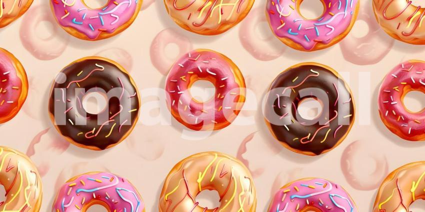 A Sweet Symphony: A Colorful Arrangement of Glazed and Decorated Donuts