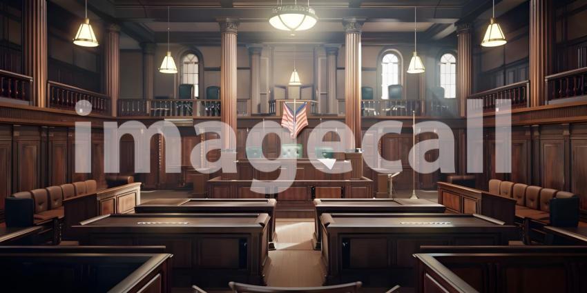 The Seat of Justice: A Grand Courtroom with Rich Woodwork and a Sense of Authority